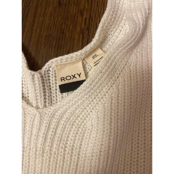 EUC WHITE Roxy Bright Place Sleeveless Sweater Tank Top White Ribbed Knit sz: M - Picture 7 of 11